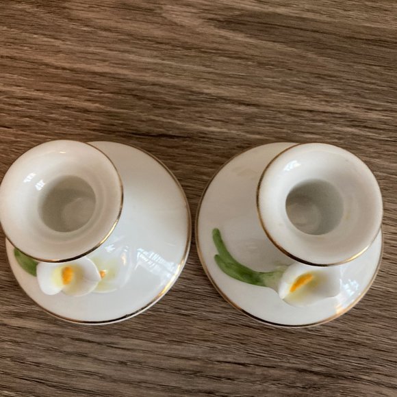 Otagiri Japan Porcelain Candle Holders Vintage - Picture 5 of 5